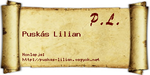 Puskás Lilian névjegykártya